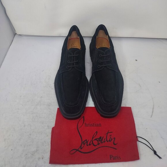 Christian Louboutin MENS Black Our Georges L Suede Lace Up Shoe - Picture 7 of 11